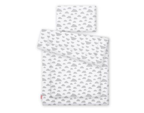 Komplet pościeli dla dzieci z wypełnieniem 135x100 cm - chmurki szare Komplet pościeli dla dzieci z wypełnieniem 135x100 cm - chmurki szare