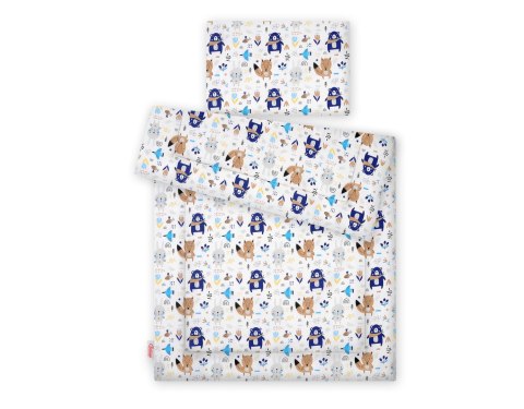 Komplet pościeli dla dzieci z wypełnieniem 135x100 cm - misie granatowe Komplet pościeli dla dzieci z wypełnieniem 135x100 cm - misie granatowe