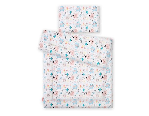 Komplet pościeli dla dzieci z wypełnieniem 135x100 cm - misie niebieskie Komplet pościeli dla dzieci z wypełnieniem 135x100 cm - misie niebieskie