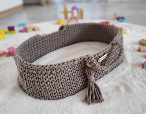 Kosz Mojżesza BOHO bawełniany- nosidełko dla lalek - mocca Kosz Mojżesza BOHO bawełniany- nosidełko dla lalek - mocca