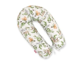 Poduszka ciążowa Longer dla kobiet w ciąży do spania + zdejmowana poszewka - Woodland green