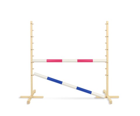 Przeszkoda skokowa do Hobby Horse 120cm, dwie belki - różowa i niebieska Przeszkoda skokowa do Hobby Horse 120cm, dwie belki - różowa i niebieska