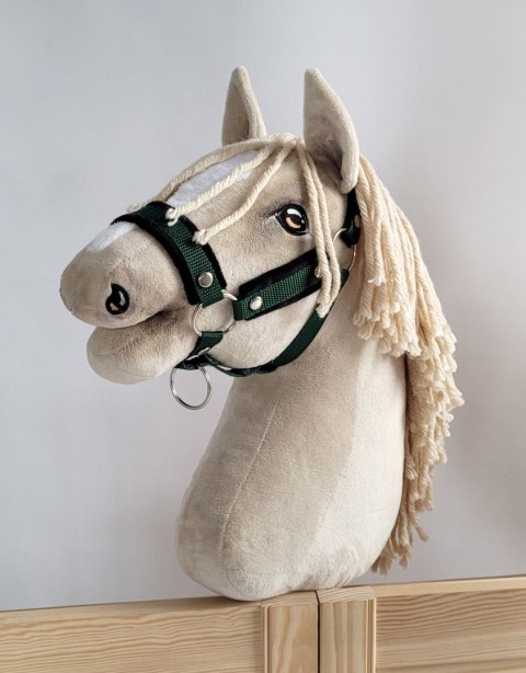 Kantar regulowany dla konia Hobby Horse A3 butelkowa zieleń z czarnym futerkiem Kantar regulowany dla konia Hobby Horse A3 butelkowa zieleń z czarnym futerkiem