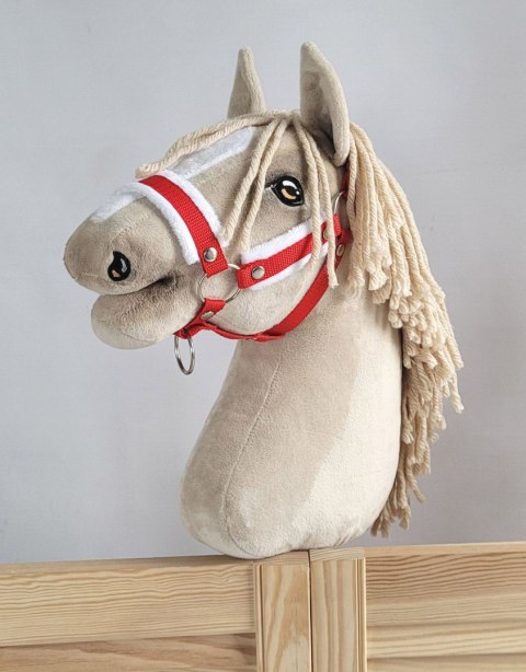 Kantar regulowany dla konia Hobby Horse A3 czerwony z białym futerkiem Kantar regulowany dla konia Hobby Horse A3 czerwony z białym futerkiem