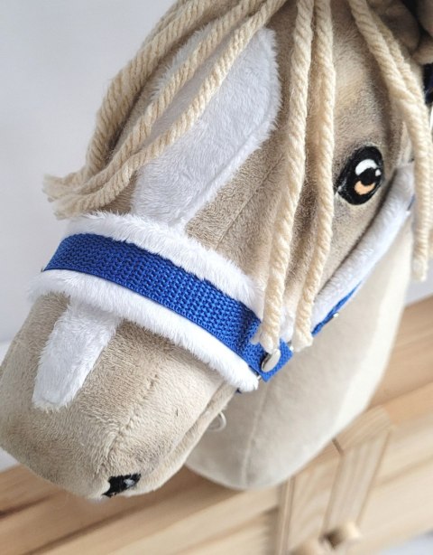 Kantar regulowany dla konia Hobby Horse A3 niebieski z białym futerkiem Kantar regulowany dla konia Hobby Horse A3 niebieski z białym futerkiem