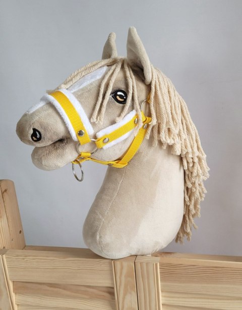 Kantar regulowany dla konia Hobby Horse A3 żółty z białym futerkiem Kantar regulowany dla konia Hobby Horse A3 żółty z białym futerkiem