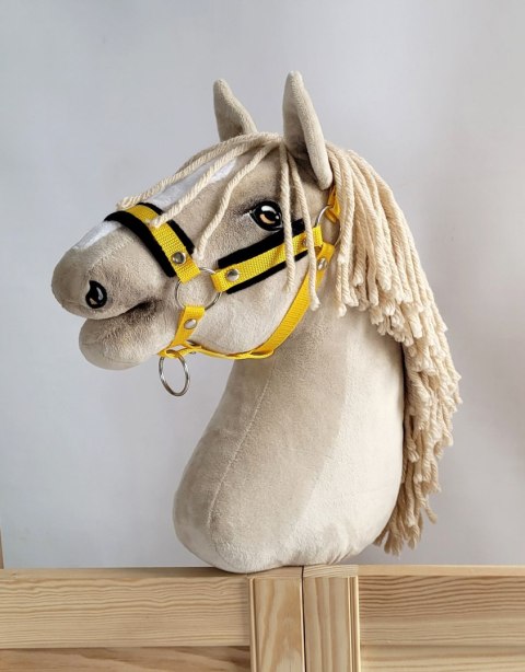 Kantar regulowany dla konia Hobby Horse A3 żółty z czarnym futerkiem Kantar regulowany dla konia Hobby Horse A3 żółty z czarnym futerkiem
