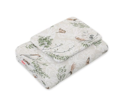 Komplet pościeli dla niemowląt z wypełnieniem 2-cz 75x100cm NEWBORN - brown birds Komplet pościeli dla niemowląt z wypełnieniem 2-cz 75x100cm NEWBORN - brown birds