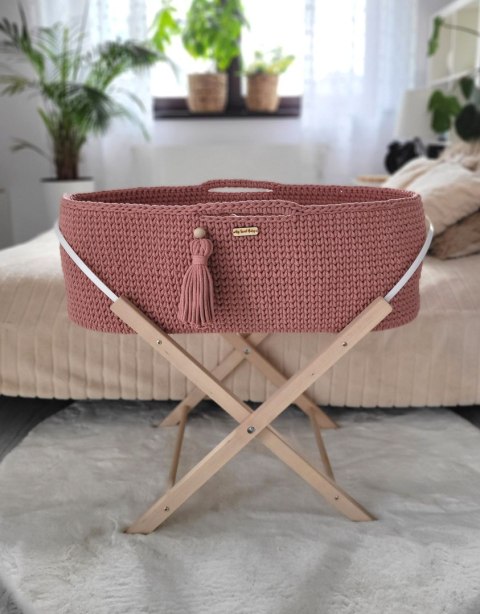 Kosz Mojżesza BOHO Handmade ze stojakiem blush Kosz Mojżesza BOHO Handmade ze stojakiem blush