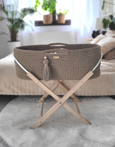 Kosz Mojżesza BOHO Handmade ze stojakiem sand Kosz Mojżesza BOHO Handmade ze stojakiem sand