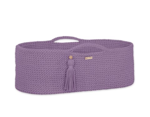 Kosz Mojżesza BOHO bawełniany Handmade z materacykiem - lila