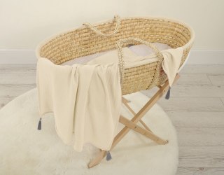 Muślinowy kocyk dla niemowląt z chwostami - cream