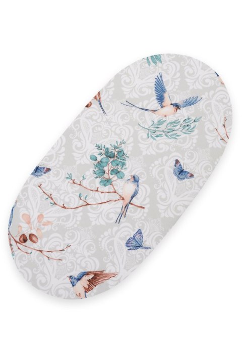 Prześcieradło bawełniane do kosza Mojżesza Boho wózka gondoli 75x35 cm - Blue birds Prześcieradło bawełniane do kosza Mojżesza Boho wózka gondoli 75x35 cm - Blue birds