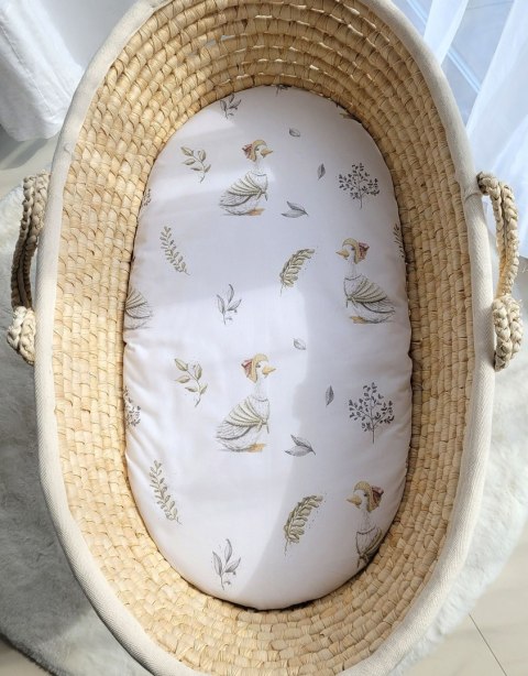 Prześcieradło bawełniane do kosza Mojżesza Boho wózka gondoli 75x35 cm - Gąski Prześcieradło bawełniane do kosza Mojżesza Boho wózka gondoli 75x35 cm - Gąski