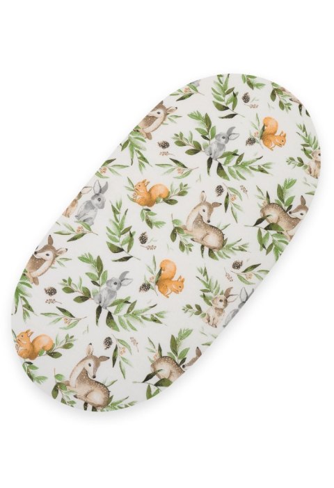 Prześcieradło bawełniane do kosza Mojżesza Boho wózka gondoli 75x35 cm - Woodland green Prześcieradło bawełniane do kosza Mojżesza Boho wózka gondoli 75x35 cm - Woodland green