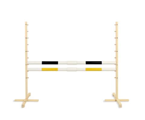 Przeszkoda skokowa do Hobby Horse 160cm, h-120 cm, dwie belki - czarna i żółta