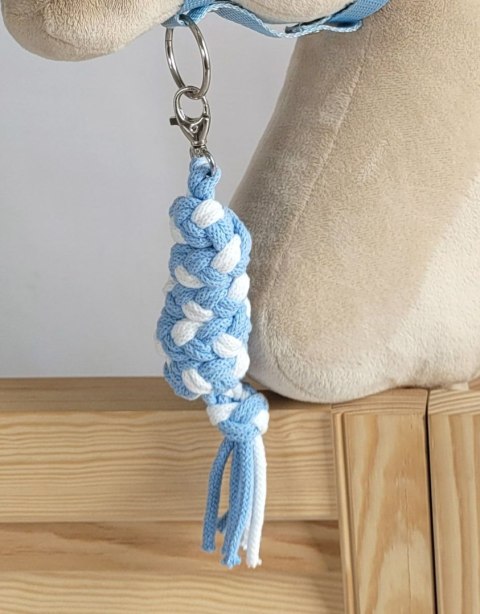 Uwiąz dla Hobby Horse ze sznurka - biało-błękitny Uwiąz dla Hobby Horse ze sznurka - biało-błękitny