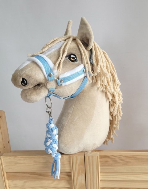 Uwiąz dla Hobby Horse ze sznurka - biało-błękitny Uwiąz dla Hobby Horse ze sznurka - biało-błękitny