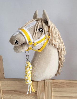 Uwiąz dla Hobby Horse ze sznurka - biało-żółty