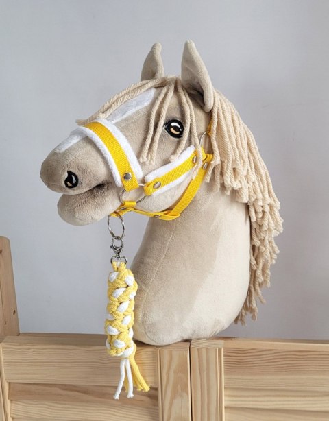 Uwiąz dla Hobby Horse ze sznurka - biało-żółty Uwiąz dla Hobby Horse ze sznurka - biało-żółty