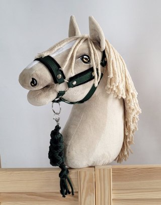 Uwiąz dla Hobby Horse ze sznurka - czarno-butelkowa zieleń