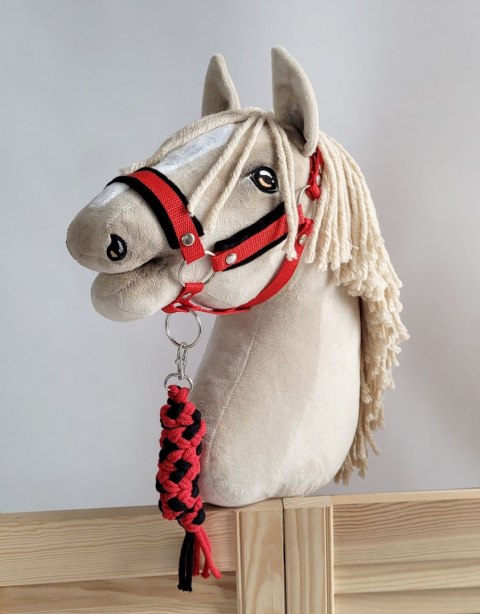 Uwiąz dla Hobby Horse ze sznurka - czarno-czerwony Uwiąz dla Hobby Horse ze sznurka - czarno-czerwony