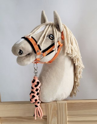 Uwiąz dla Hobby Horse ze sznurka - czarno-pomarańczowy
