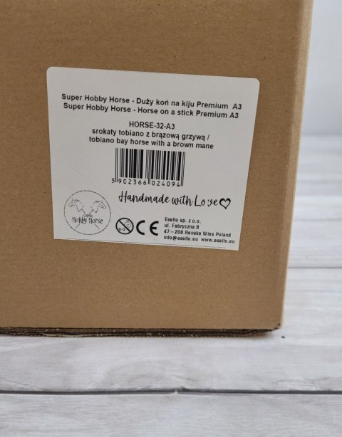 Hobby Horse Duży koń na kiju Premium - srokaty tobiano z brązową grzywą A3 Hobby Horse Duży koń na kiju Premium - srokaty tobiano z brązową grzywą A3