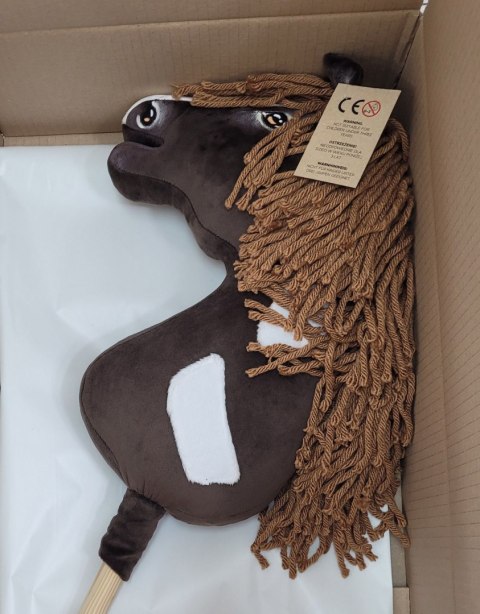 Hobby Horse Duży koń na kiju Premium - western ciemnogniady z brązową grzywą A3