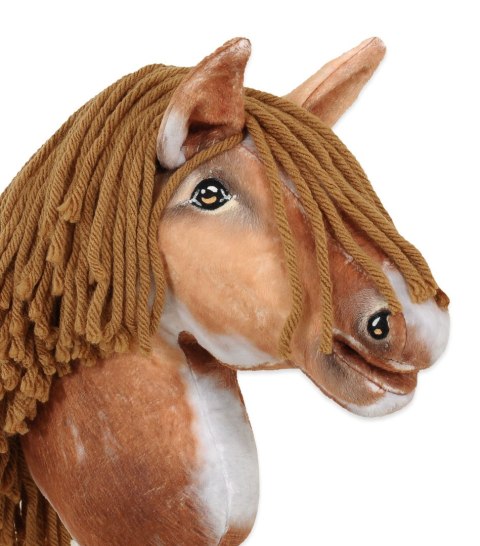 Hobby Horse Mały koń na kiju Premium - srokaty tobiano z brązową grzywą A4
