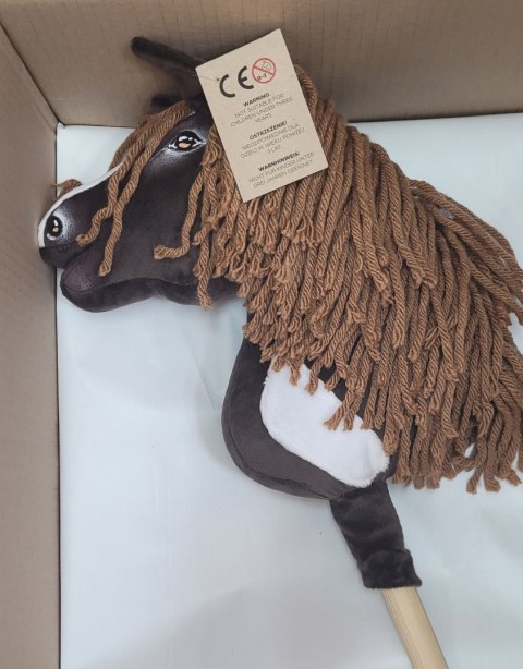Hobby Horse Mały koń na kiju Premium - western ciemnogniady z ciemną grzywą A4