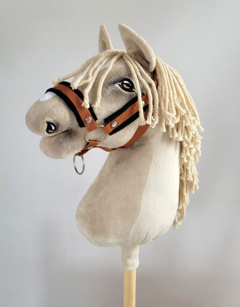Kantar regulowany dla konia Hobby Horse A3 rudy z czarnym futerkiem Kantar regulowany dla konia Hobby Horse A3 rudy z czarnym futerkiem