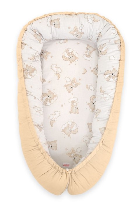 Kokon niemowlęcy dwustronny kojec otulacz Premium BOBONO- rainbow beige bear/ beż Kokon niemowlęcy dwustronny kojec otulacz Premium BOBONO- rainbow beige bear/ beż