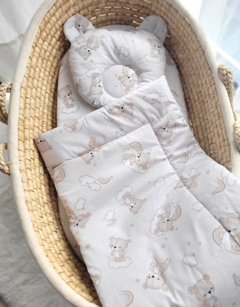 Kołderka z wypełnieniem i poduszka profilowana Miś - zestaw 2cz. - Rainbow beige bear Kołderka z wypełnieniem i poduszka profilowana Miś - zestaw 2cz. - Rainbow beige bear