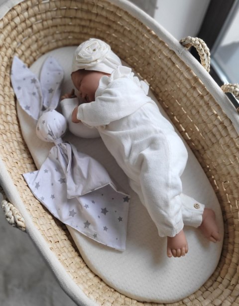 Miękka przytulanka kocyk króliczek z bawełny - Mini gwiazdki szare/ szary Miękka przytulanka kocyk króliczek z bawełny - Mini gwiazdki szare/ szary