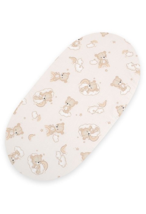 Prześcieradło bawełniane do kosza Mojżesza Boho wózka gondoli 75x35 cm - Rainbow beige bear Prześcieradło bawełniane do kosza Mojżesza Boho wózka gondoli 75x35 cm - Rainbow beige bear