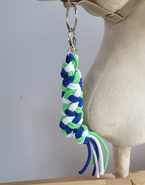 Uwiąz dla Hobby Horse ze sznurka - chaber/ jasny zielony/ biały Uwiąz dla Hobby Horse ze sznurka - chaber/ jasny zielony/ biały