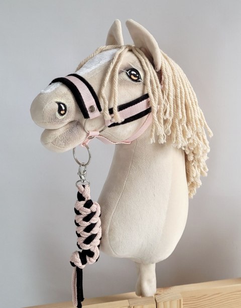 Uwiąz dla Hobby Horse ze sznurka - czarno- pudrowy róż Uwiąz dla Hobby Horse ze sznurka - czarno- pudrowy róż