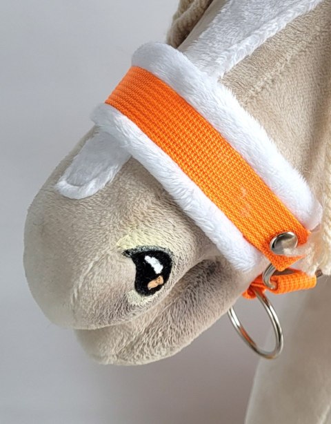 Zestaw do Hobby Horse: kantar A3 z białym futerkiem + uwiąz ze sznurka - neon-orange/ biały Zestaw do Hobby Horse: kantar A3 z białym futerkiem + uwiąz ze sznurka - neon-orange/ biały
