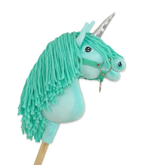 Hobby Horse Jednorożec na kiju mały miętowy z miętową grzywą i srebrnym rogiem