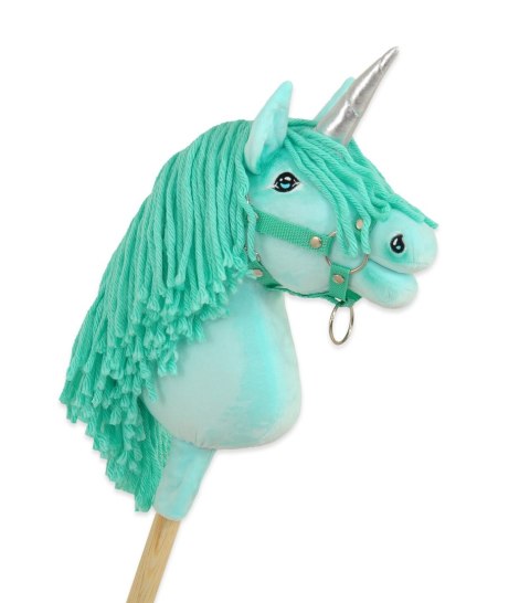 Hobby Horse Jednorożec na kiju mały miętowy z miętową grzywą i srebrnym rogiem
