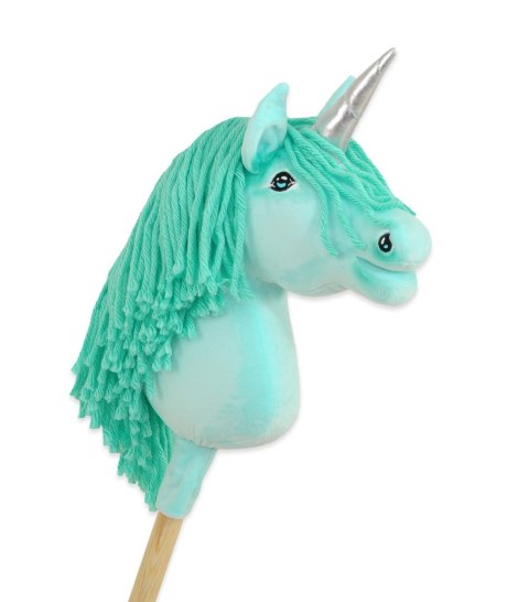 Hobby Horse Jednorożec na kiju mały miętowy z miętową grzywą i srebrnym rogiem