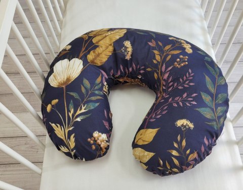 Poduszka rogal do karmienia fasolka rozbieralna- Floristic granat