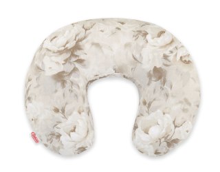 Poduszka rogal do karmienia fasolka rozbieralna- Peonies beige