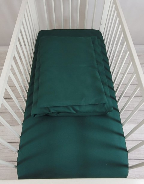 Pościel dla dzieci 2-częsci butelkowa zieleń 135x100 cm- poszewki na poduszkę i na kołderkę Pościel dla dzieci 2-częsci butelkowa zieleń 135x100 cm- poszewki na poduszkę i na kołderkę