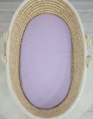 Prześcieradło bawełniane do kosza Mojżesza Boho wózka gondoli 75x35 cm - fioletowe
