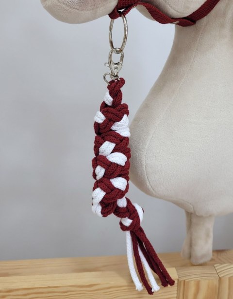 Uwiąz dla Hobby Horse ze sznurka - biało-bordowy Uwiąz dla Hobby Horse ze sznurka - biało-bordowy