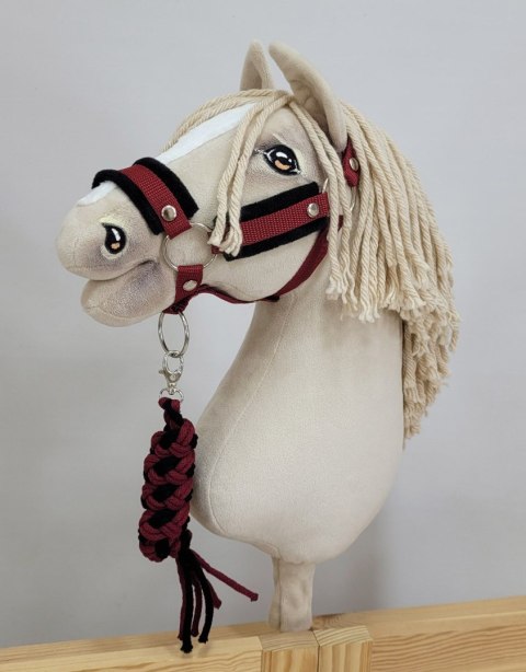 Uwiąz dla Hobby Horse ze sznurka - czarno- bordowy Uwiąz dla Hobby Horse ze sznurka - czarno- bordowy