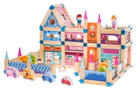 Drewniany Domek Księżniczki dla dzieci 3+ Klocki 278 el. + Figurki + Łączniki + Instrukcja Drewniany Domek Księżniczki dla dzieci 3+ Klocki 278 el. + Figurki + Łączniki + Instrukcja