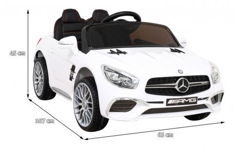 Mercedes Benz AMG SL65 S elektryczny dla dzieci Biały + Pilot + Audio LED + Ekoskóra + EVA + Wolny Start Mercedes Benz AMG SL65 S elektryczny dla dzieci Biały + Pilot + Audio LED + Ekoskóra + EVA + Wolny Start